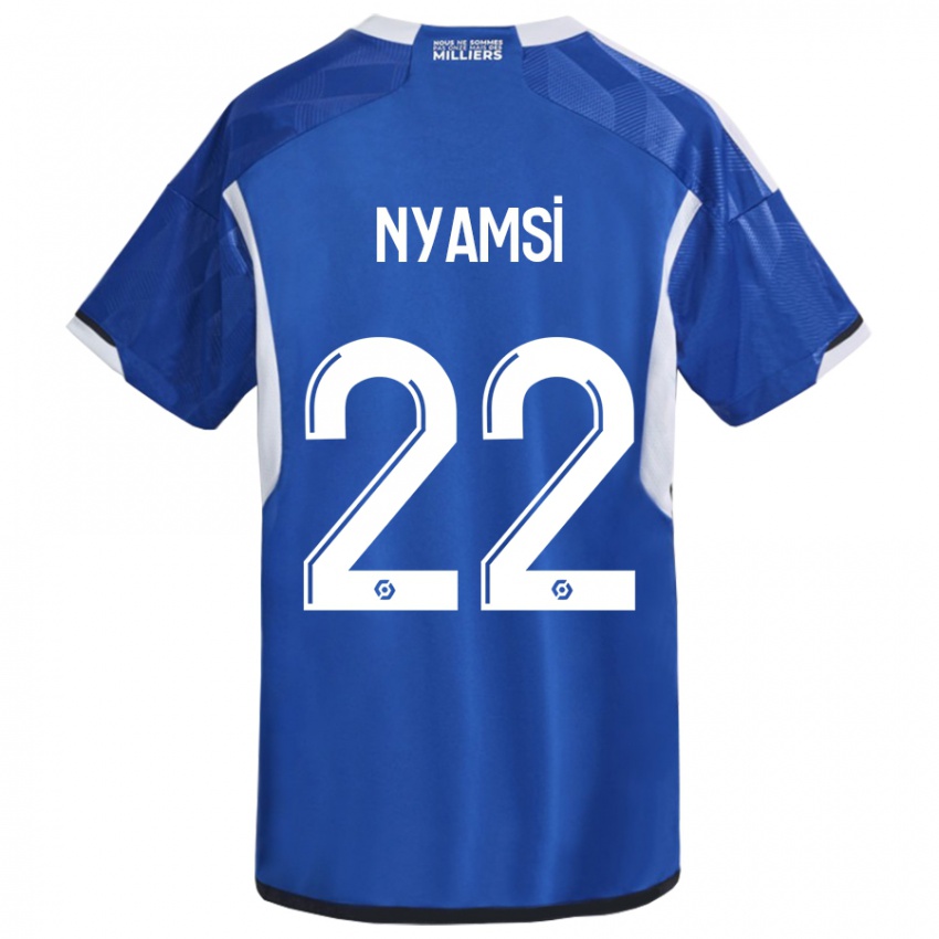 Mujer Camiseta Gerzino Nyamsi #22 Azul 1ª Equipación 2023/24 La Camisa Chile