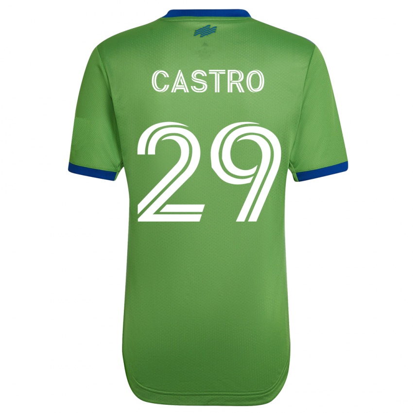 Mujer Camiseta Jacob Castro #29 Verde 1ª Equipación 2023/24 La Camisa Chile