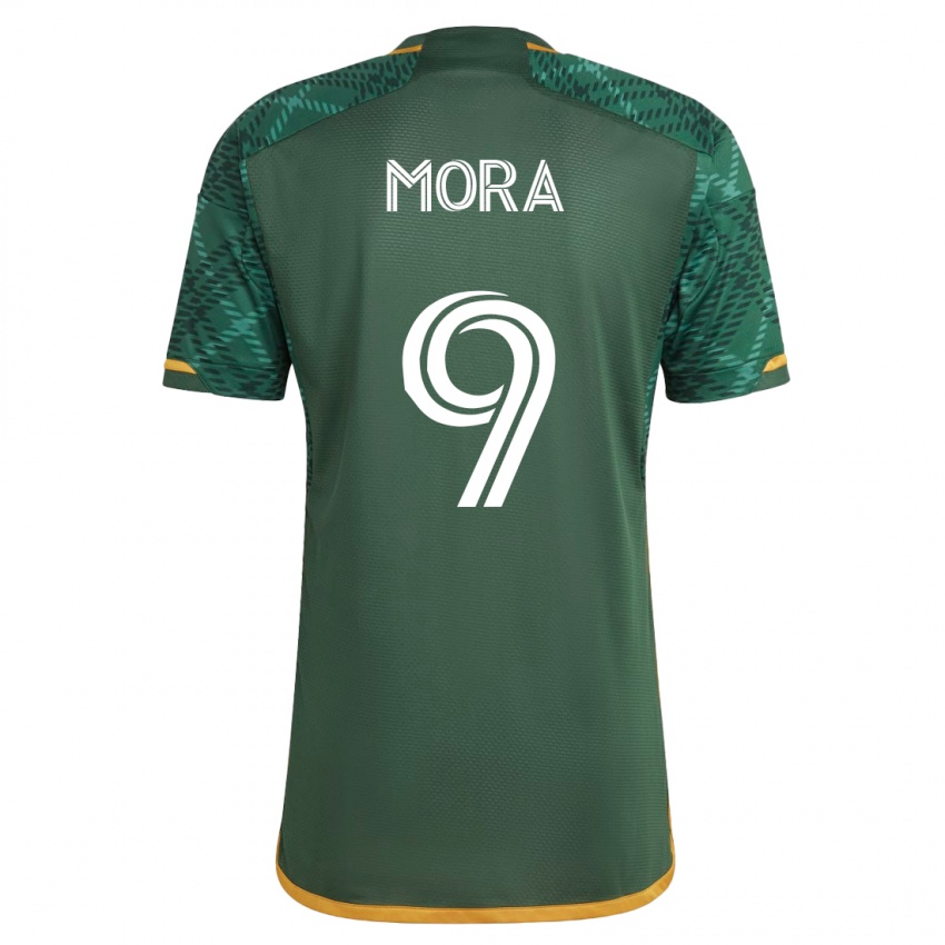 Mujer Camiseta Felipe Mora #9 Verde 1ª Equipación 2023/24 La Camisa Chile