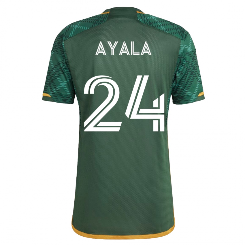 Mujer Camiseta David Ayala #24 Verde 1ª Equipación 2023/24 La Camisa Chile