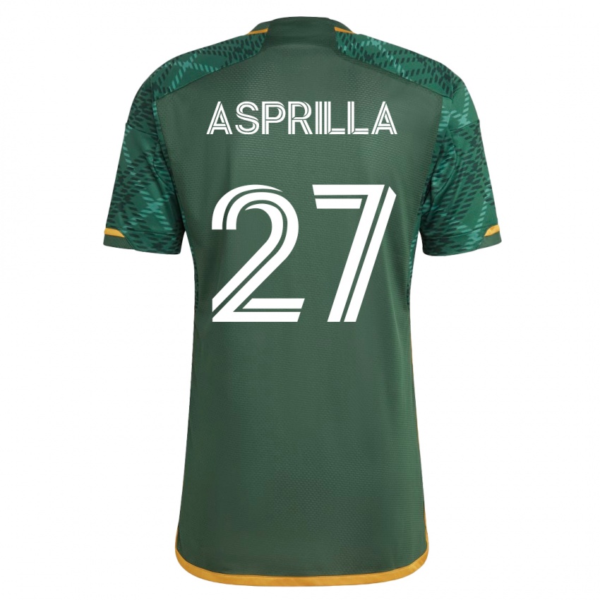 Mujer Camiseta Dairon Asprilla #27 Verde 1ª Equipación 2023/24 La Camisa Chile