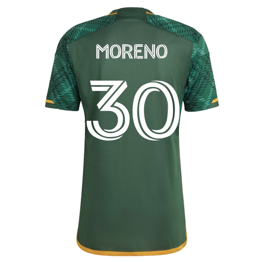 Mujer Camiseta Santiago Moreno #30 Verde 1ª Equipación 2023/24 La Camisa Chile