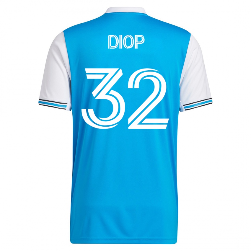 Mujer Camiseta Hamady Diop #32 Azul 1ª Equipación 2023/24 La Camisa Chile