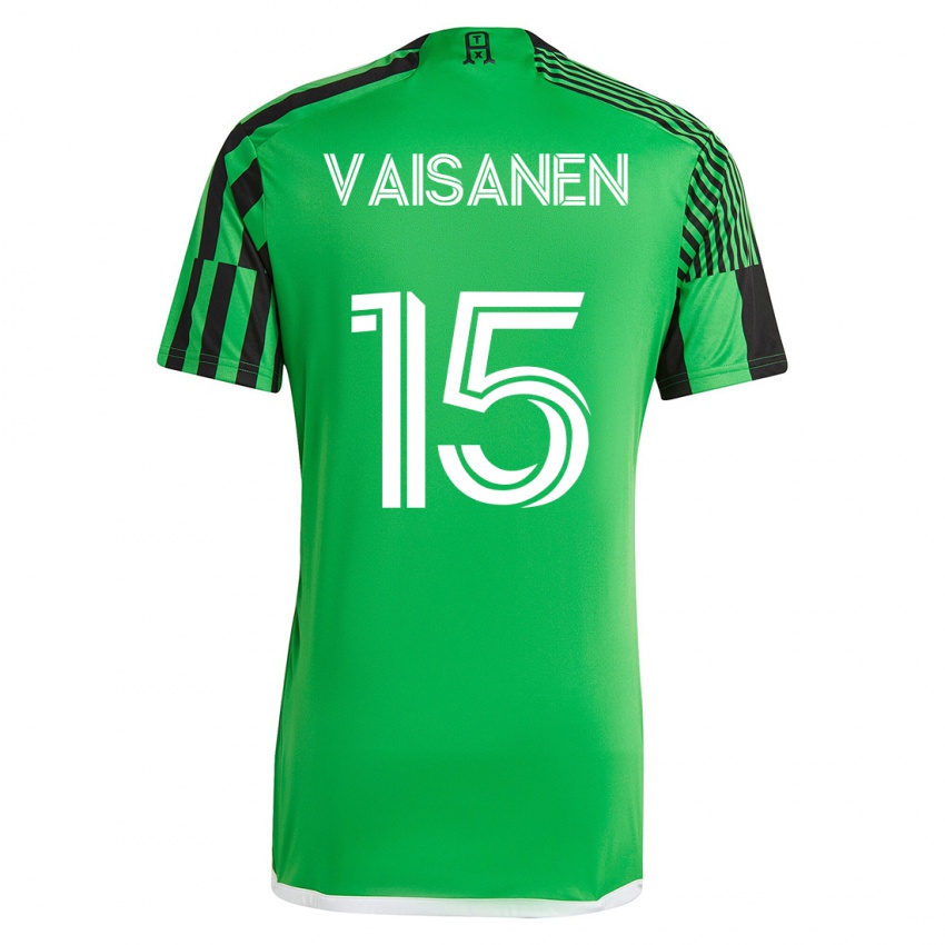 Mujer Camiseta Leo Väisänen #15 Verde Negro 1ª Equipación 2023/24 La Camisa Chile
