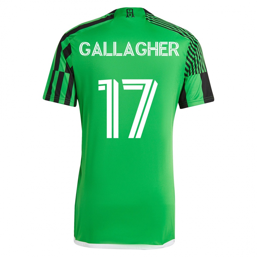 Mujer Camiseta Jon Gallagher #17 Verde Negro 1ª Equipación 2023/24 La Camisa Chile