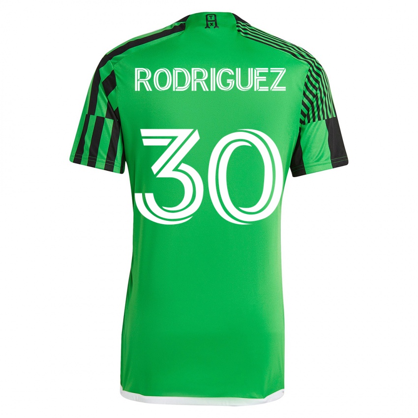 Mujer Camiseta Memo Rodríguez #30 Verde Negro 1ª Equipación 2023/24 La Camisa Chile