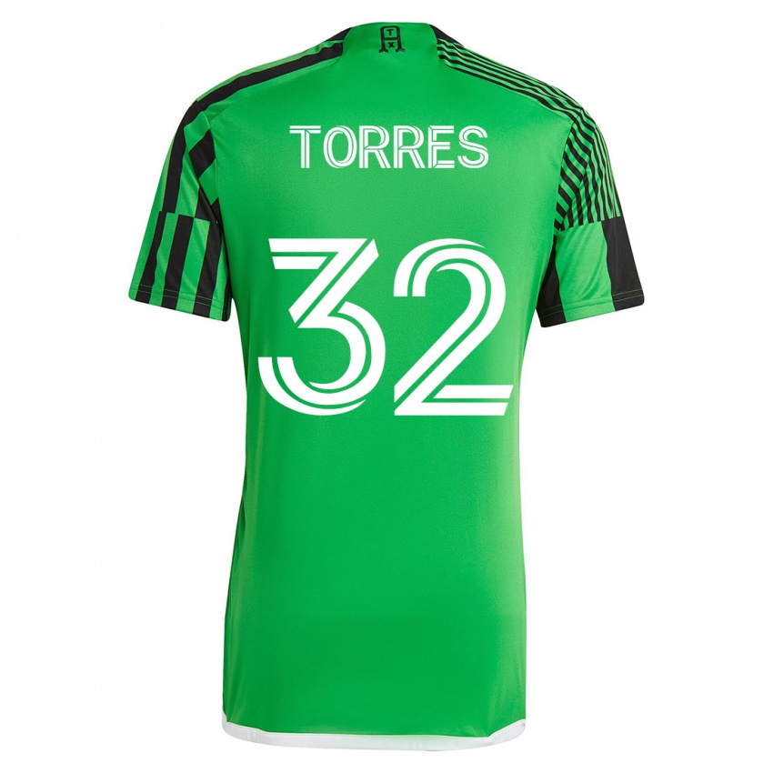 Mujer Camiseta Ervin Torres #32 Verde Negro 1ª Equipación 2023/24 La Camisa Chile