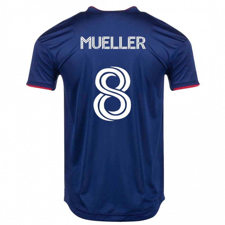 Mujer Camiseta Chris Mueller #8 Armada 1ª Equipación 2023/24 La Camisa Chile