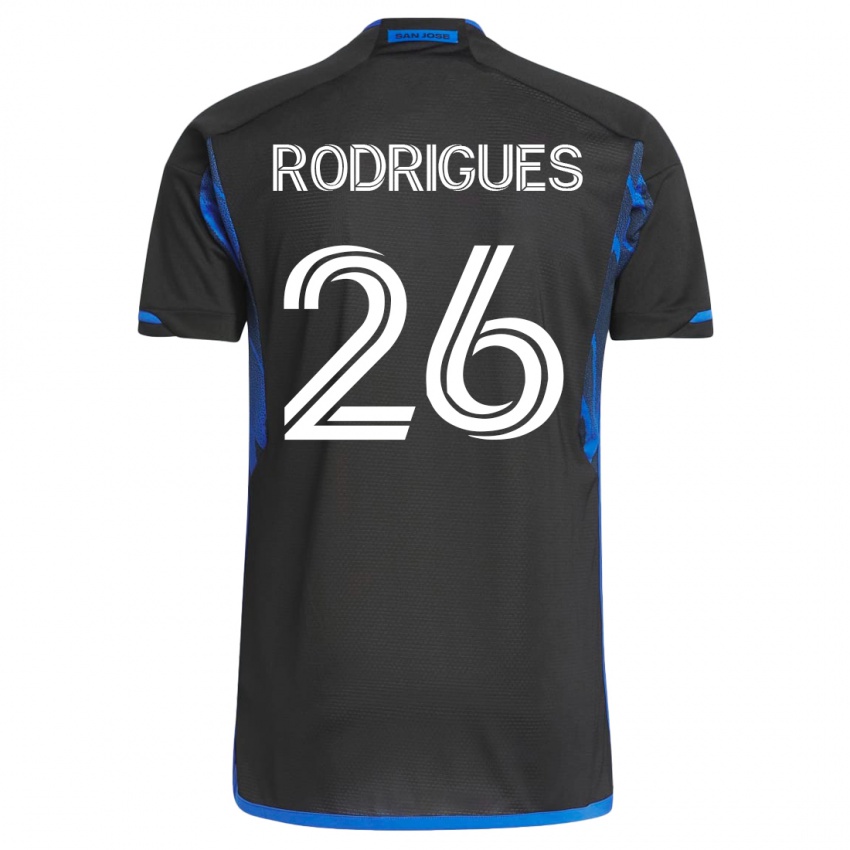 Mujer Camiseta Rodrigues #26 Azul Negro 1ª Equipación 2023/24 La Camisa Chile