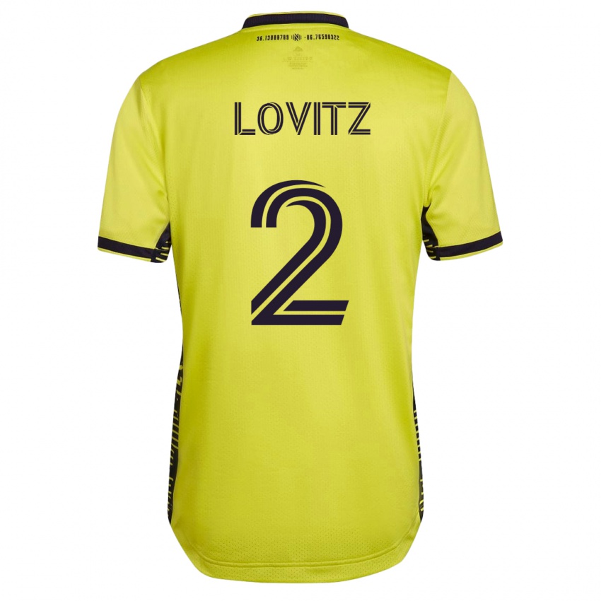 Mujer Camiseta Daniel Lovitz #2 Amarillo 1ª Equipación 2023/24 La Camisa Chile