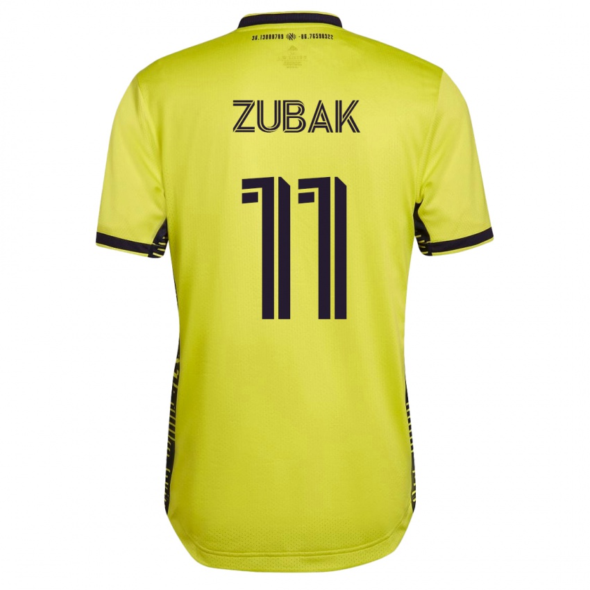 Mujer Camiseta Ethan Zubak #11 Amarillo 1ª Equipación 2023/24 La Camisa Chile