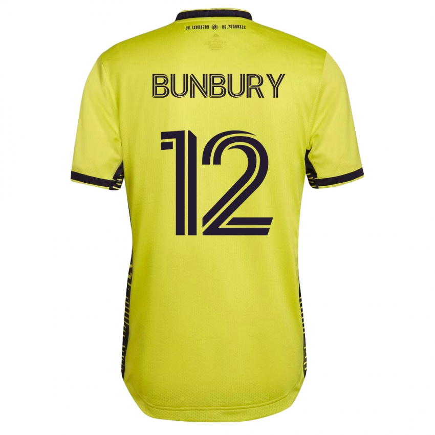 Mujer Camiseta Teal Bunbury #12 Amarillo 1ª Equipación 2023/24 La Camisa Chile