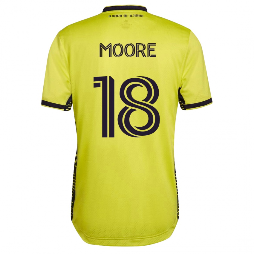 Mujer Camiseta Shaq Moore #18 Amarillo 1ª Equipación 2023/24 La Camisa Chile