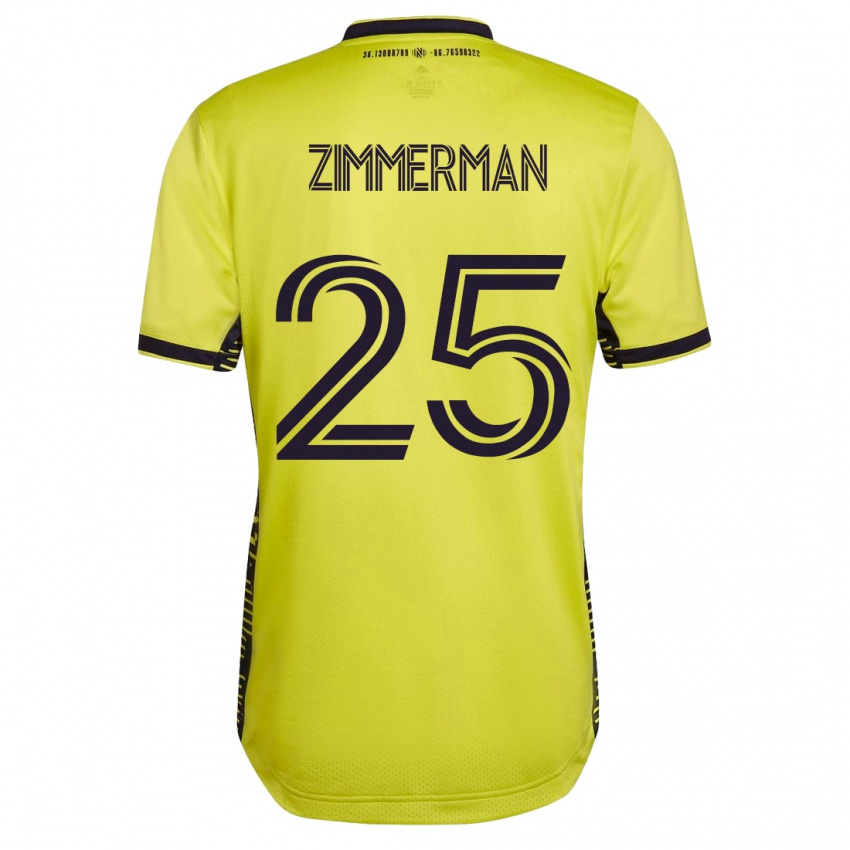 Mujer Camiseta Walker Zimmerman #25 Amarillo 1ª Equipación 2023/24 La Camisa Chile