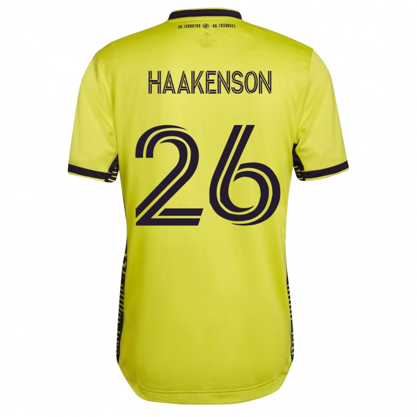 Mujer Camiseta Luke Haakenson #26 Amarillo 1ª Equipación 2023/24 La Camisa Chile