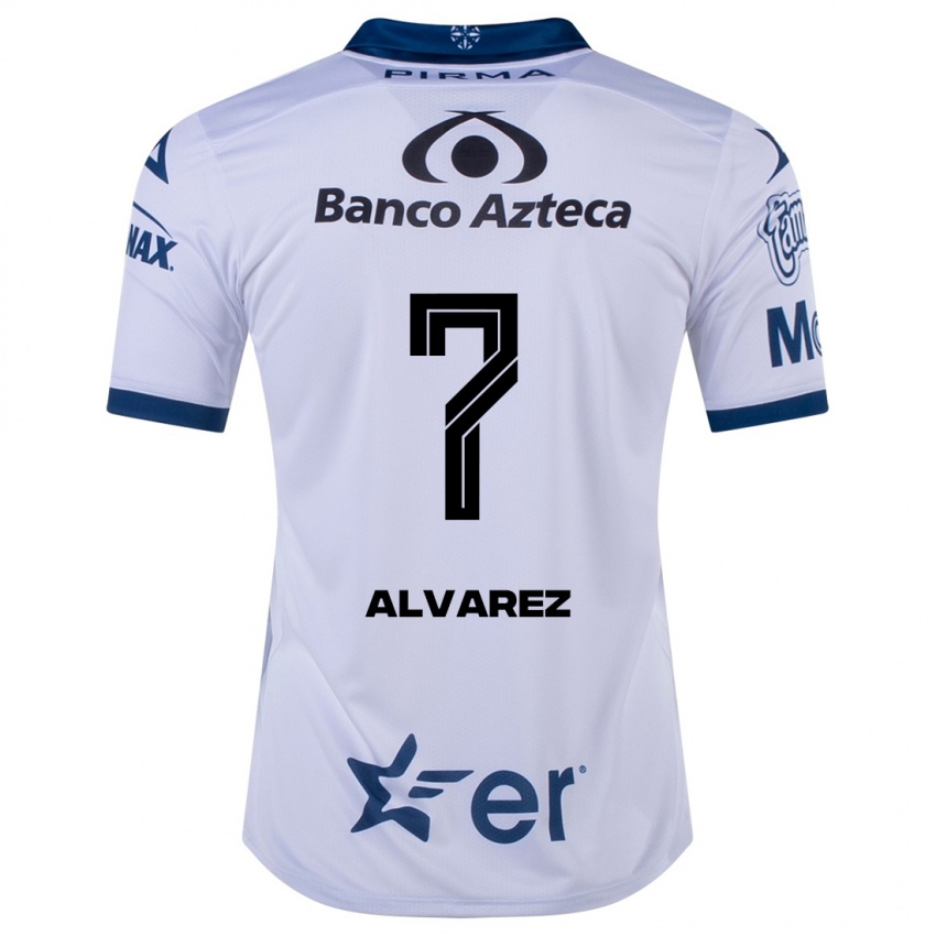 Mujer Camiseta Daniel Álvarez #7 Blanco 1ª Equipación 2023/24 La Camisa Chile