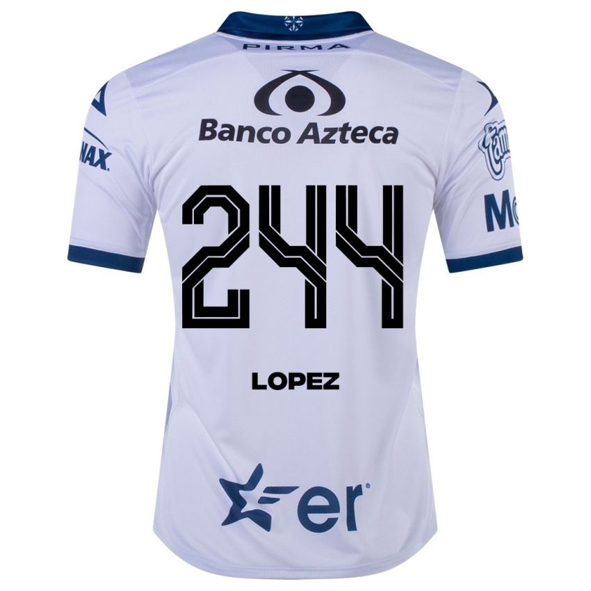 Mujer Camiseta Daniel López #244 Blanco 1ª Equipación 2023/24 La Camisa Chile