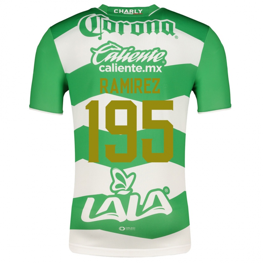 Mujer Camiseta Jesús Ramírez #195 Verde 1ª Equipación 2023/24 La Camisa Chile