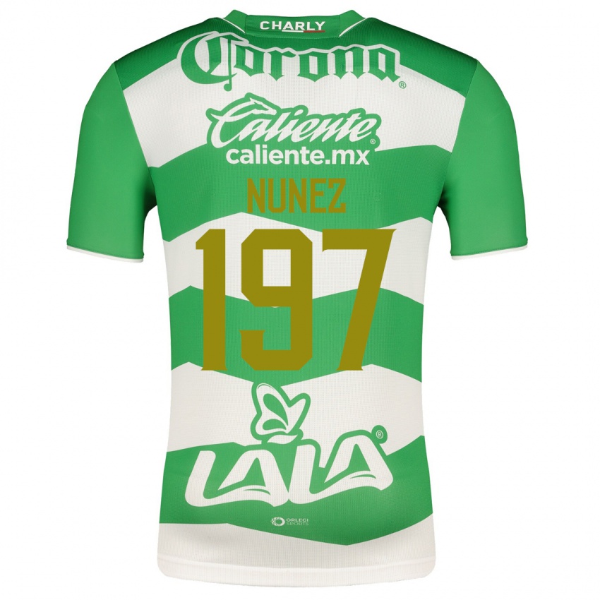 Mujer Camiseta Kevin Núñez #197 Verde 1ª Equipación 2023/24 La Camisa Chile