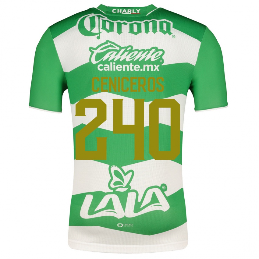 Mujer Camiseta Carlos Ceniceros #240 Verde 1ª Equipación 2023/24 La Camisa Chile