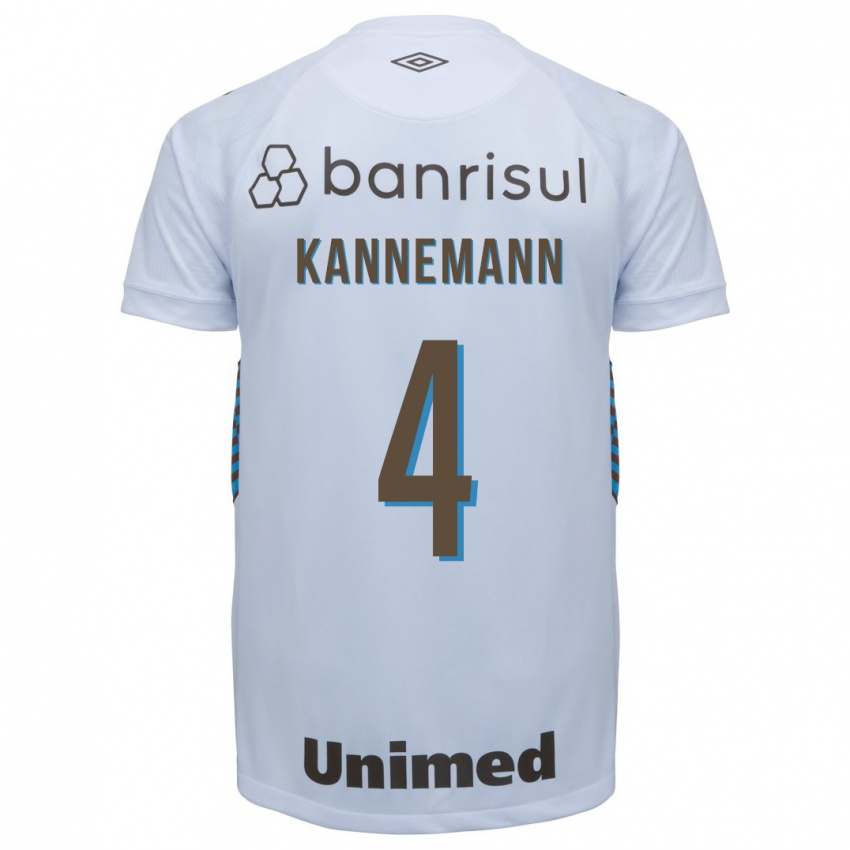 Mujer Camiseta Walter Kannemann #4 Blanco 2ª Equipación 2023/24 La Camisa Chile