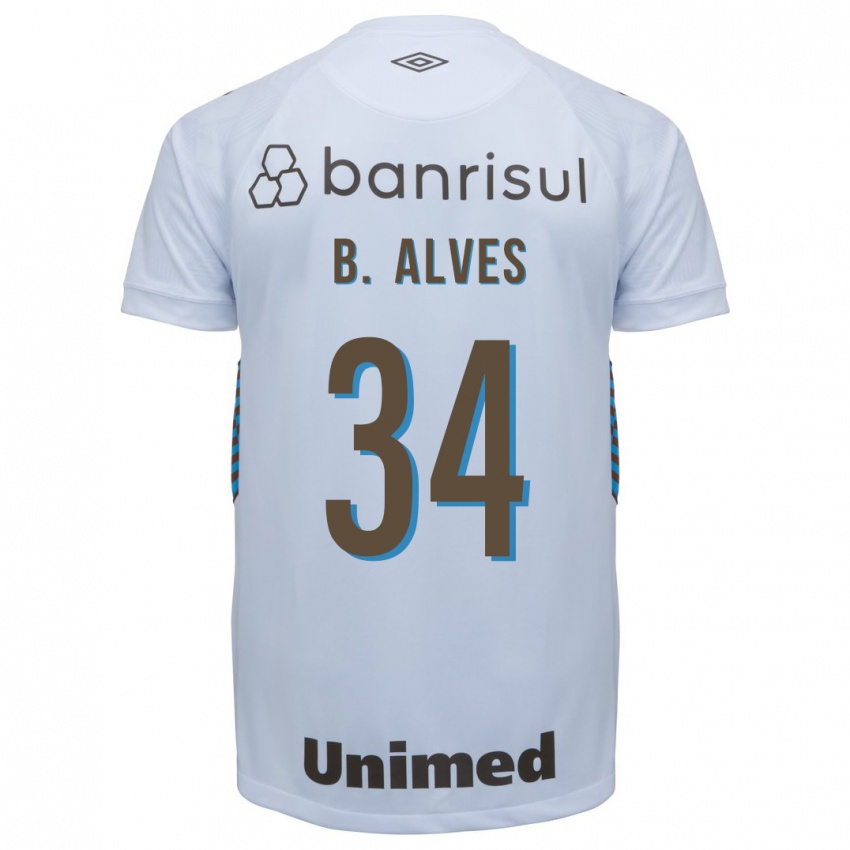 Mujer Camiseta Bruno Alves #34 Blanco 2ª Equipación 2023/24 La Camisa Chile