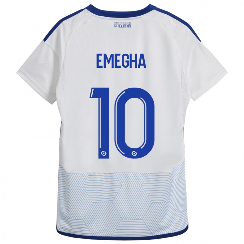 Mujer Camiseta Emanuel Emegha #10 Blanco 2ª Equipación 2023/24 La Camisa Chile