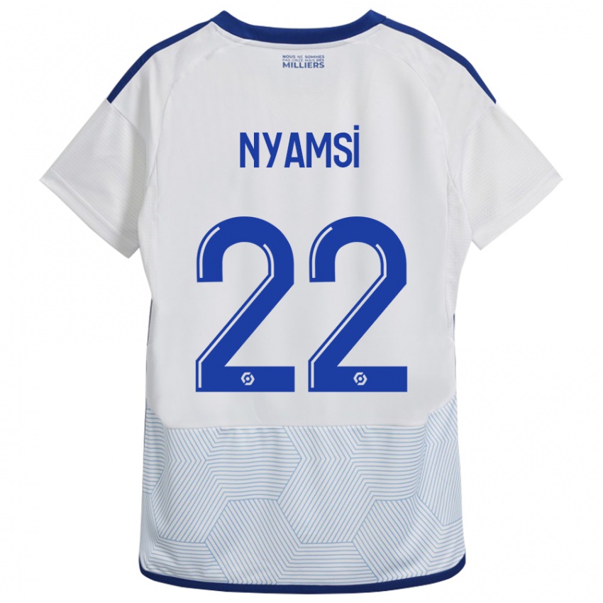 Mujer Camiseta Gerzino Nyamsi #22 Blanco 2ª Equipación 2023/24 La Camisa Chile