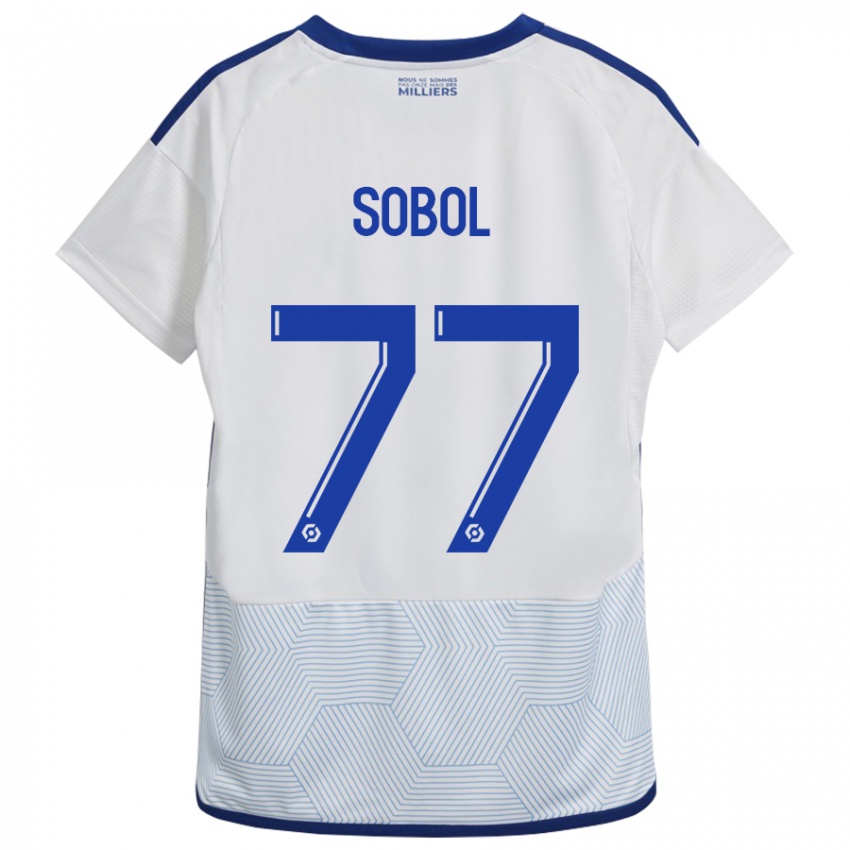 Mujer Camiseta Eduard Sobol #77 Blanco 2ª Equipación 2023/24 La Camisa Chile