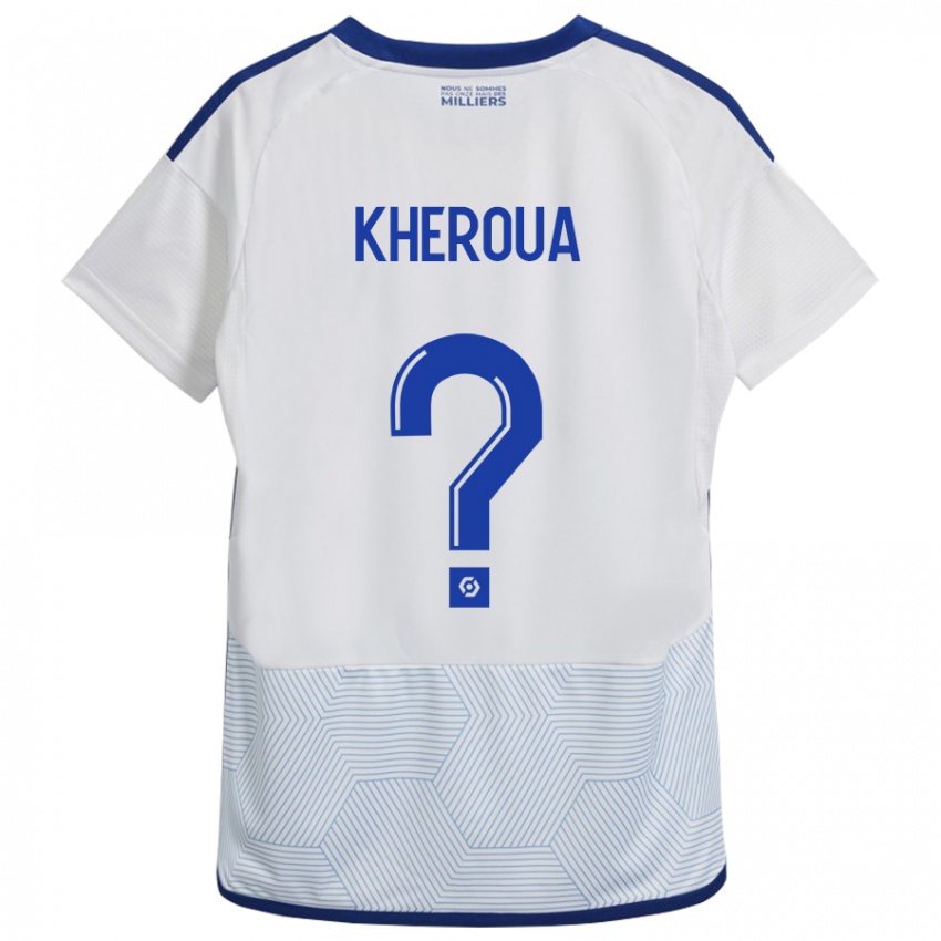 Mujer Camiseta Nail Kheroua #0 Blanco 2ª Equipación 2023/24 La Camisa Chile
