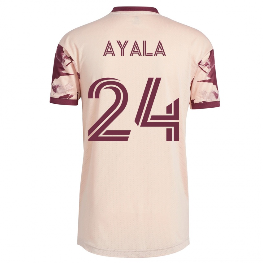 Mujer Camiseta David Ayala #24 Blanquecino 2ª Equipación 2023/24 La Camisa Chile