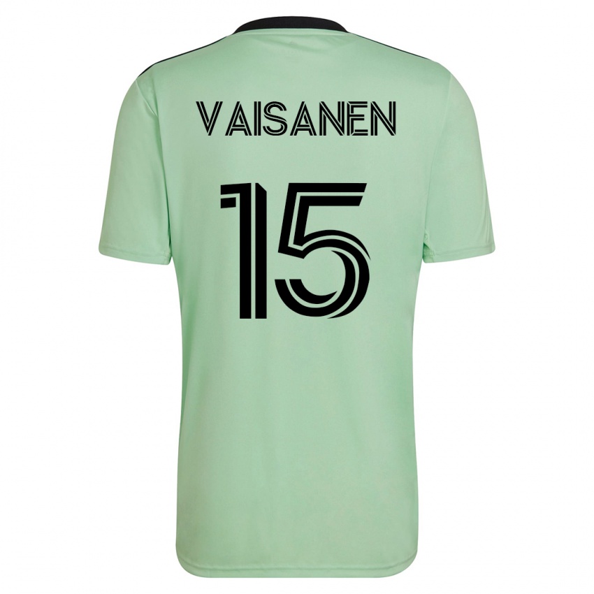 Mujer Camiseta Leo Väisänen #15 Verde Claro 2ª Equipación 2023/24 La Camisa Chile