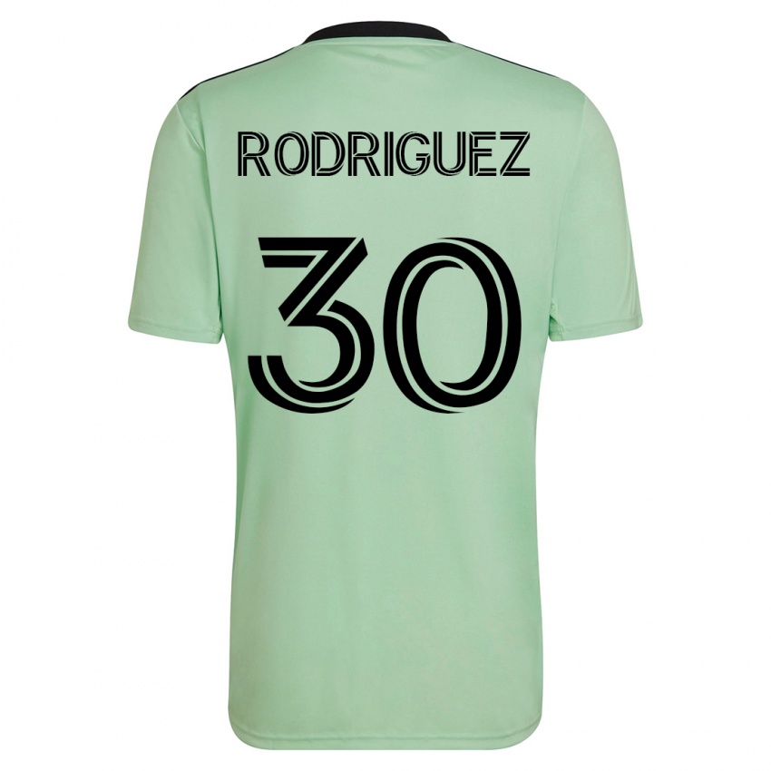Mujer Camiseta Memo Rodríguez #30 Verde Claro 2ª Equipación 2023/24 La Camisa Chile