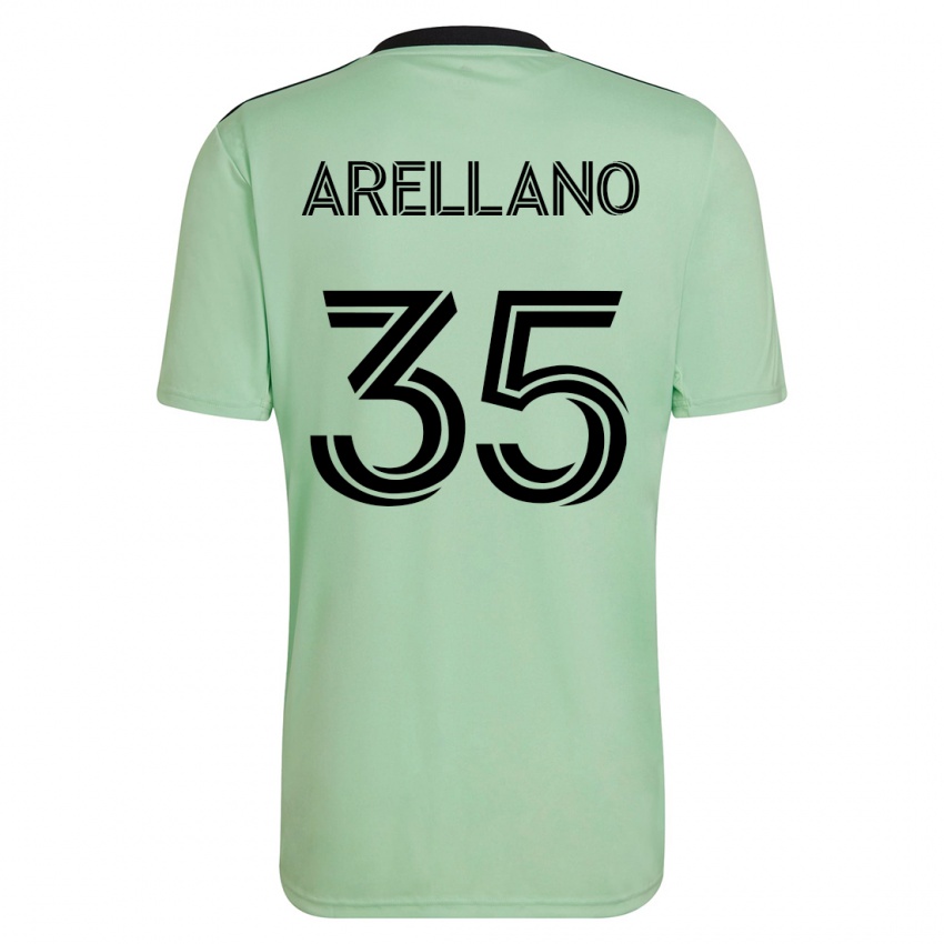 Mujer Camiseta Bryan Arellano #35 Verde Claro 2ª Equipación 2023/24 La Camisa Chile