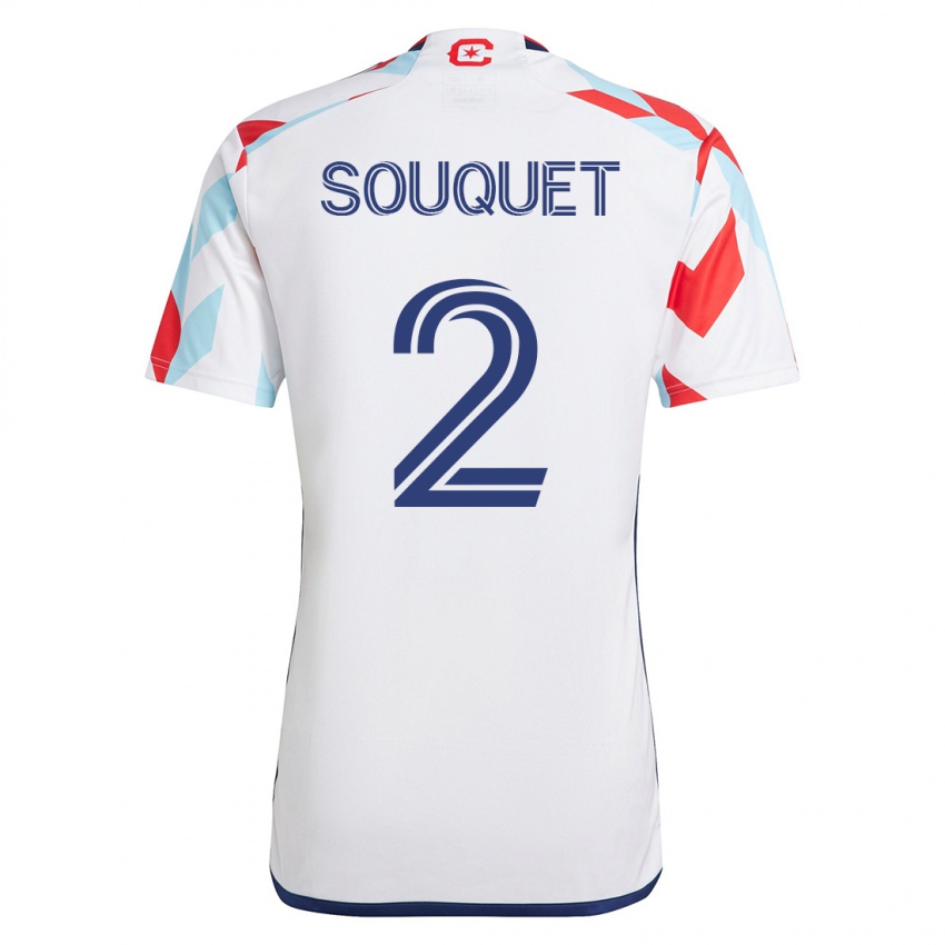 Mujer Camiseta Arnaud Souquet #2 Blanco Azul 2ª Equipación 2023/24 La Camisa Chile