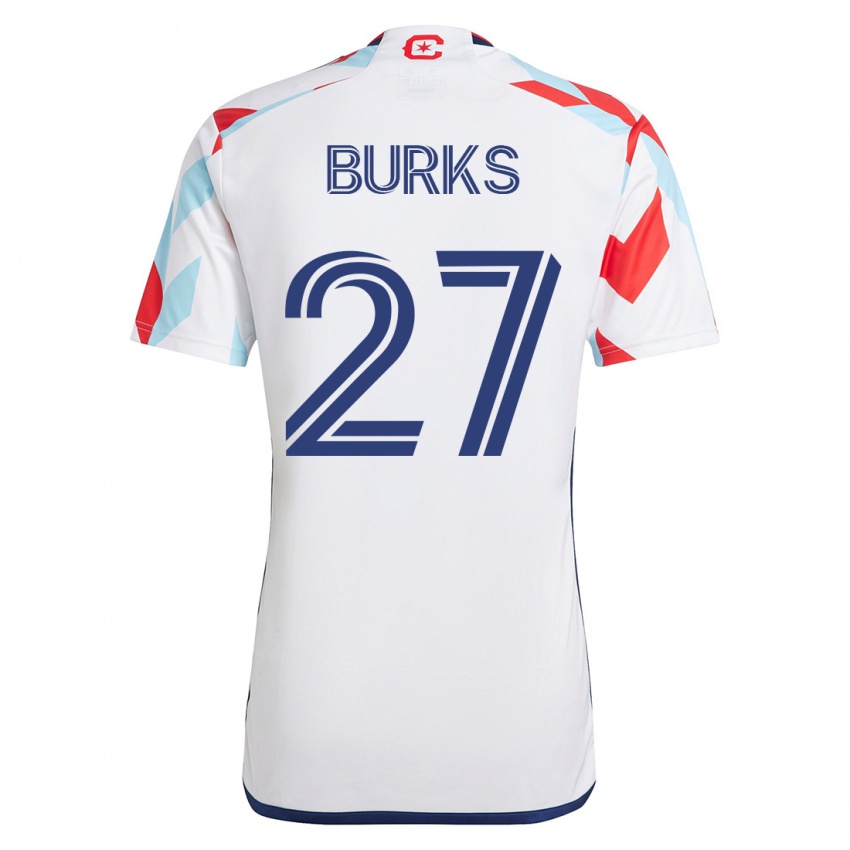 Mujer Camiseta Kendall Burks #27 Blanco Azul 2ª Equipación 2023/24 La Camisa Chile