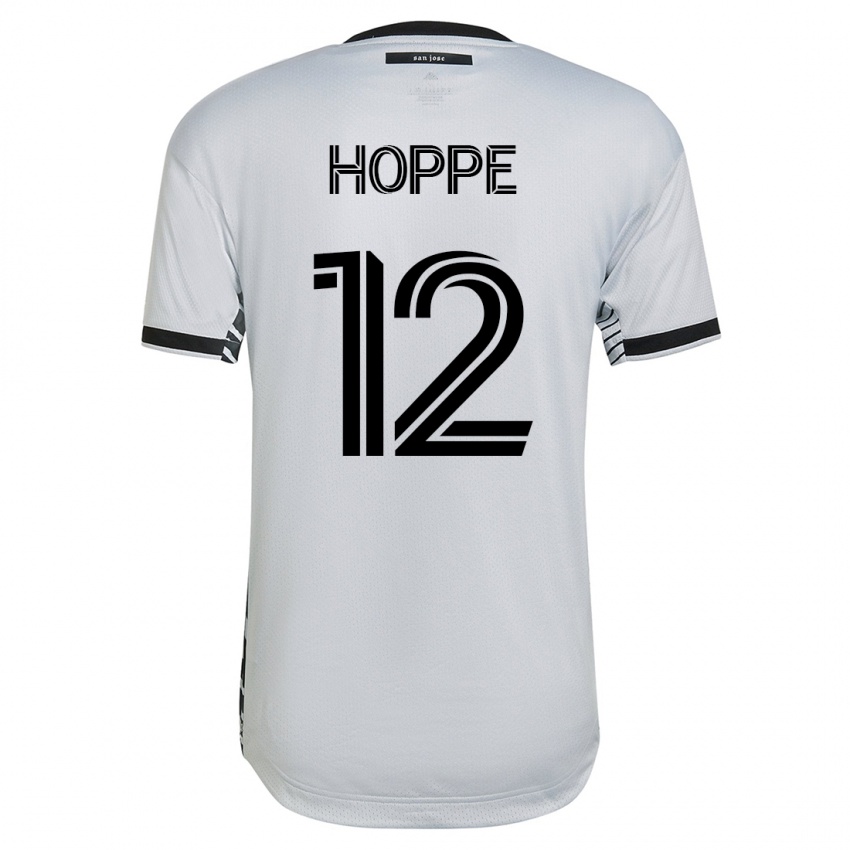Mujer Camiseta Matthew Hoppe #12 Blanco 2ª Equipación 2023/24 La Camisa Chile