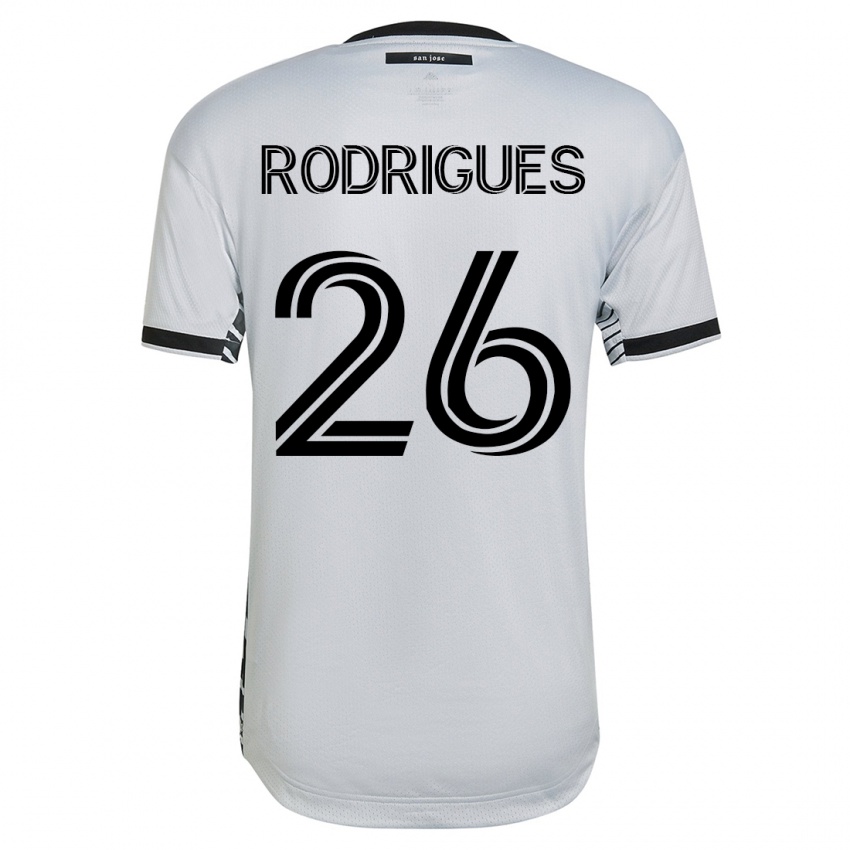 Mujer Camiseta Rodrigues #26 Blanco 2ª Equipación 2023/24 La Camisa Chile