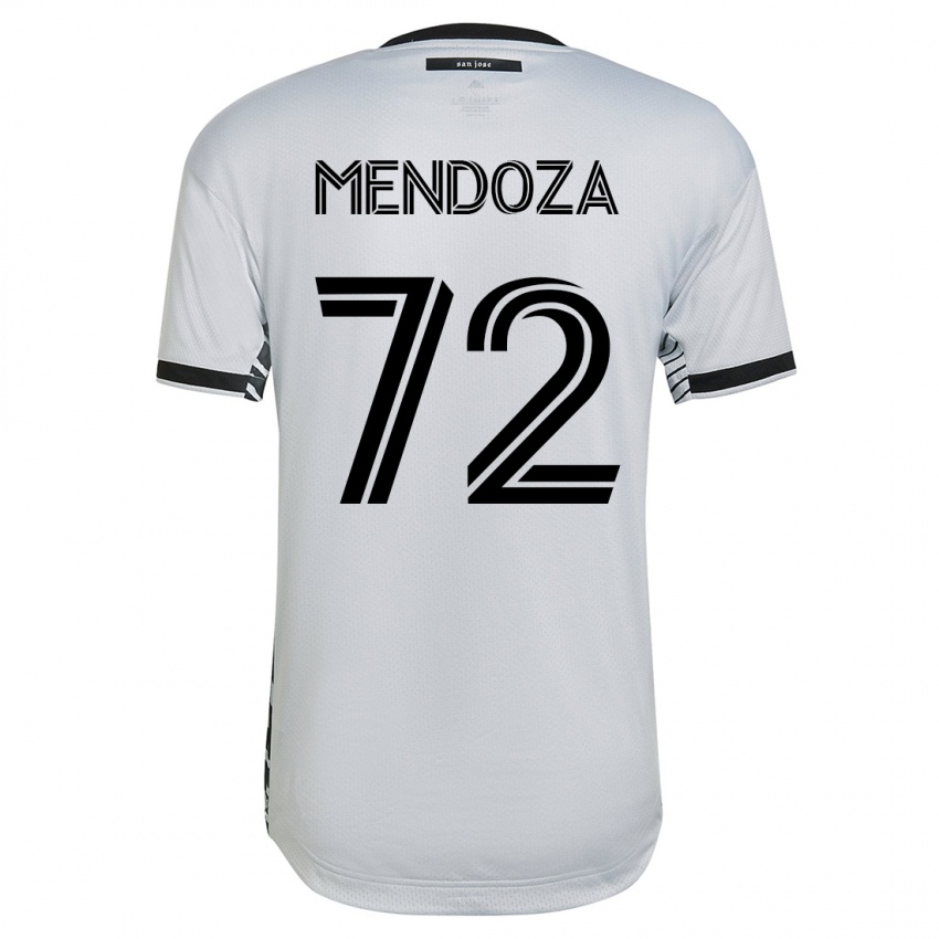 Mujer Camiseta Edwyn Mendoza #72 Blanco 2ª Equipación 2023/24 La Camisa Chile