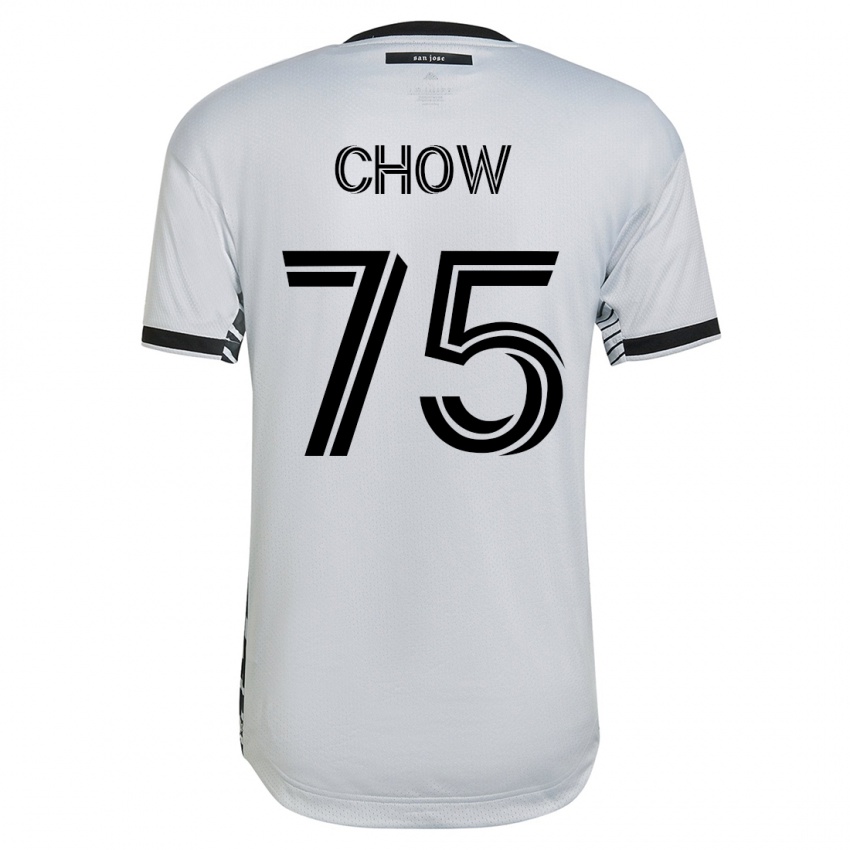 Mujer Camiseta Alex Chow #75 Blanco 2ª Equipación 2023/24 La Camisa Chile