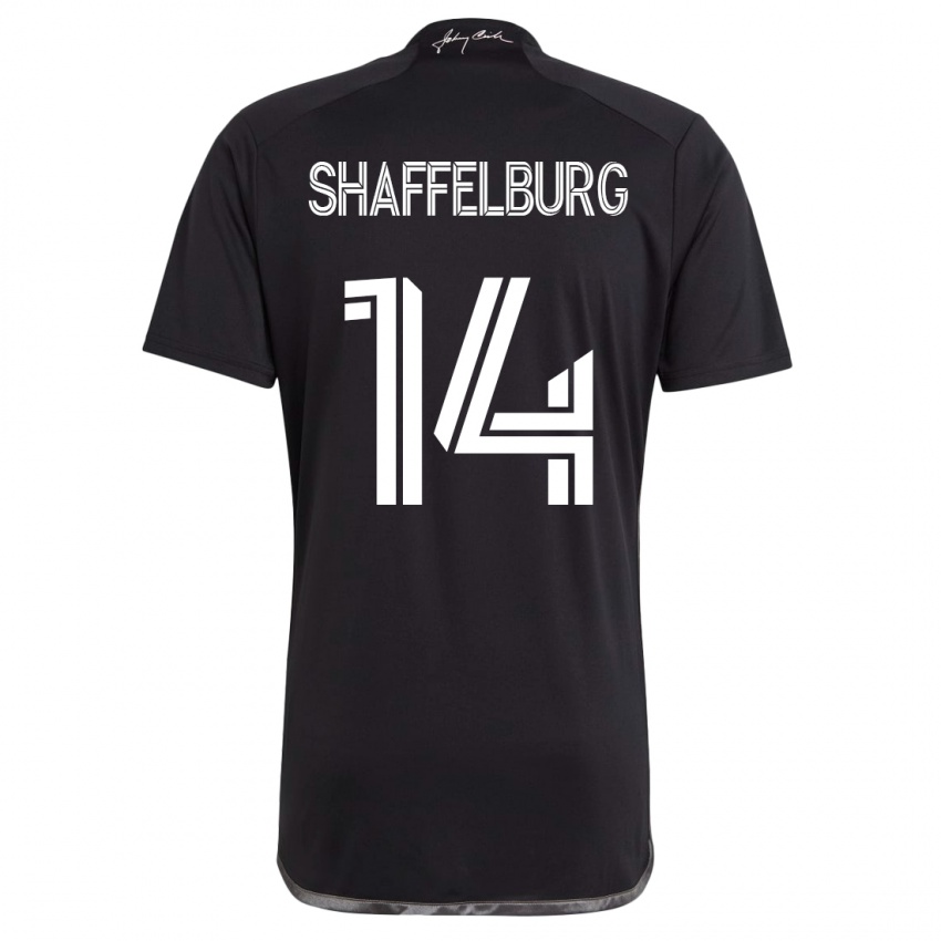 Mujer Camiseta Jacob Shaffelburg #14 Negro 2ª Equipación 2023/24 La Camisa Chile