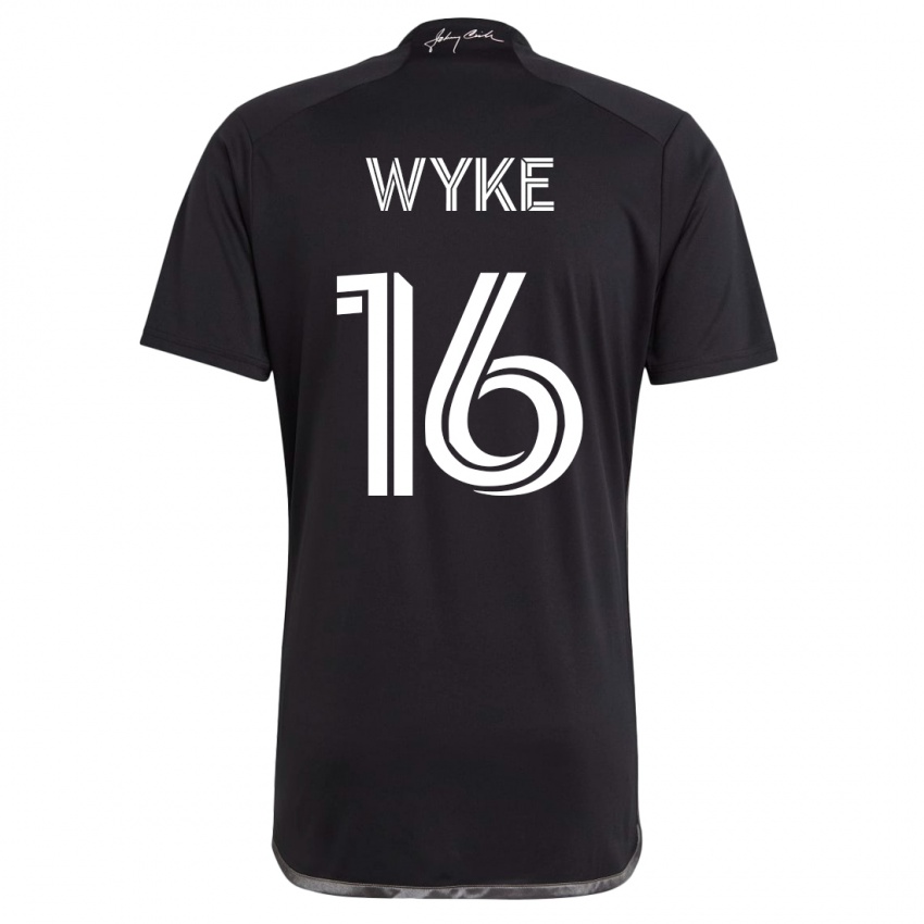 Mujer Camiseta Laurence Wyke #16 Negro 2ª Equipación 2023/24 La Camisa Chile