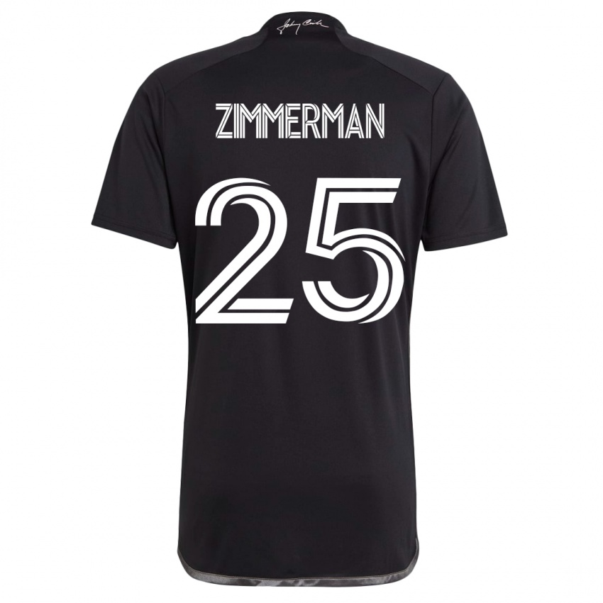 Mujer Camiseta Walker Zimmerman #25 Negro 2ª Equipación 2023/24 La Camisa Chile