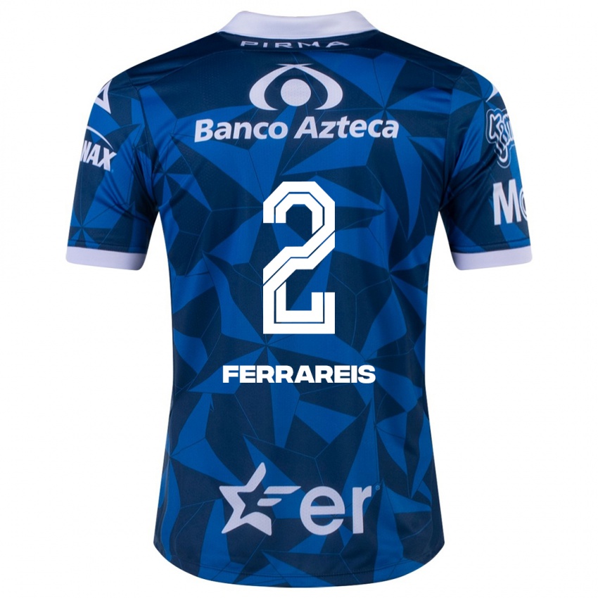 Mujer Camiseta Gustavo Ferrareis #2 Azul 2ª Equipación 2023/24 La Camisa Chile