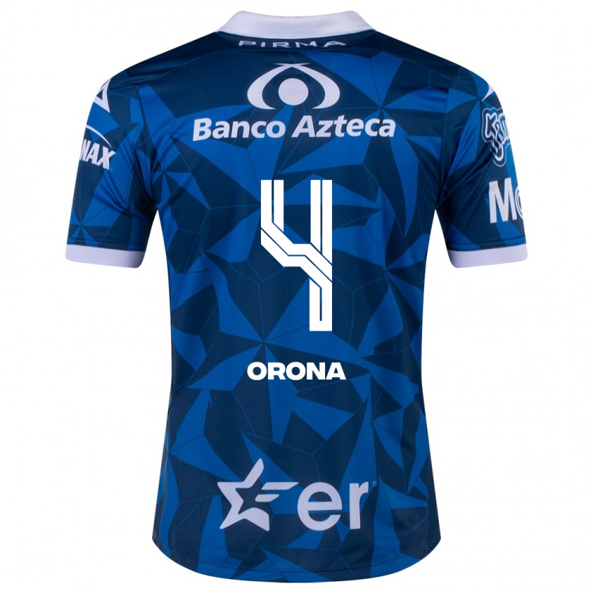 Mujer Camiseta Efraín Orona #4 Azul 2ª Equipación 2023/24 La Camisa Chile