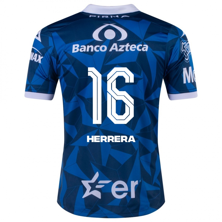 Mujer Camiseta Alberto Herrera #16 Azul 2ª Equipación 2023/24 La Camisa Chile
