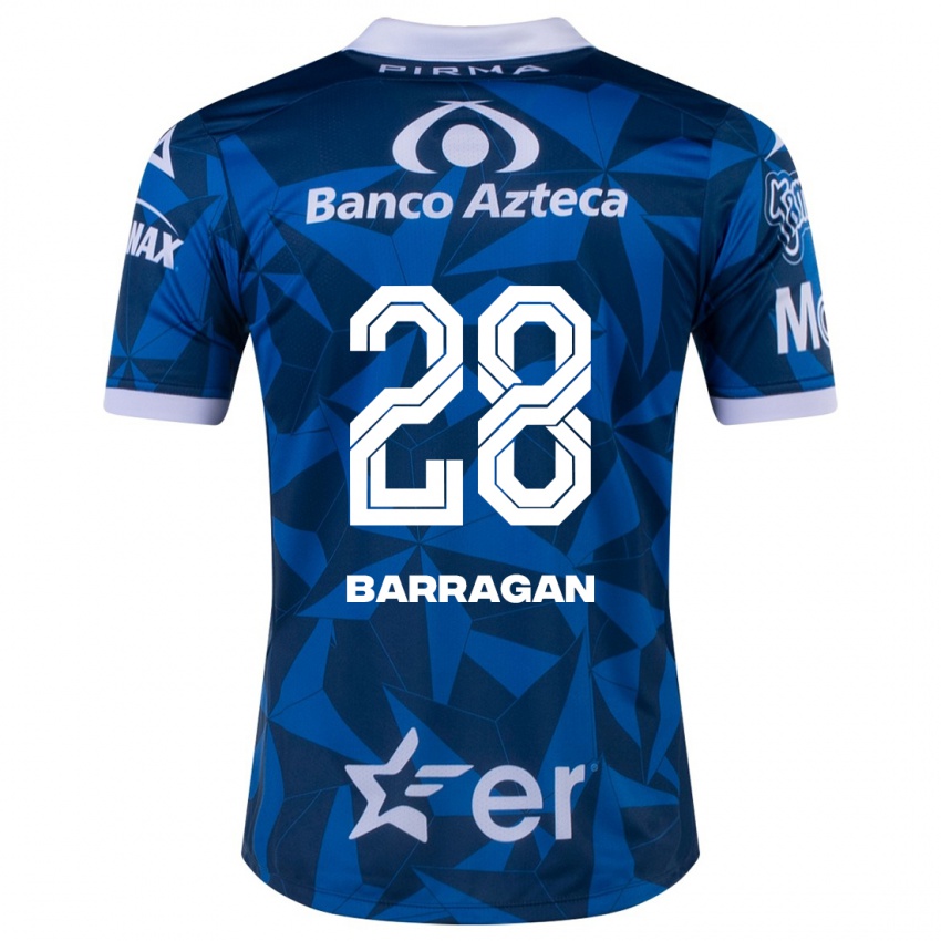 Mujer Camiseta Martín Barragán #28 Azul 2ª Equipación 2023/24 La Camisa Chile