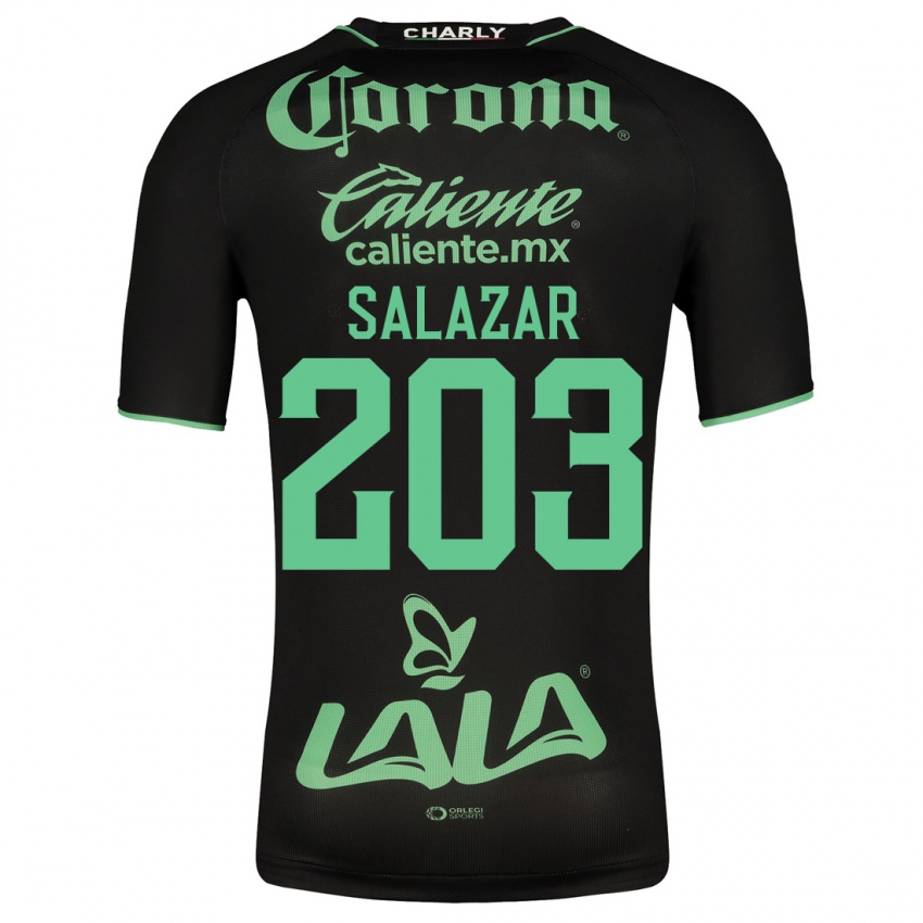 Mujer Camiseta Roberto Salazar #203 Negro 2ª Equipación 2023/24 La Camisa Chile