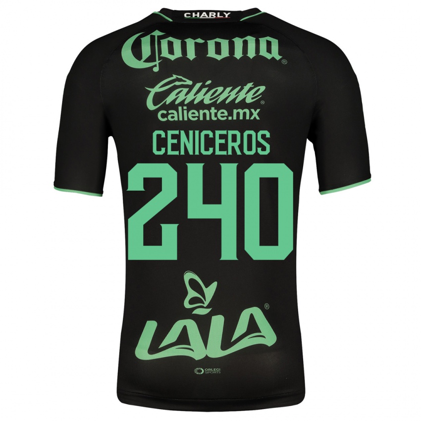 Mujer Camiseta Carlos Ceniceros #240 Negro 2ª Equipación 2023/24 La Camisa Chile