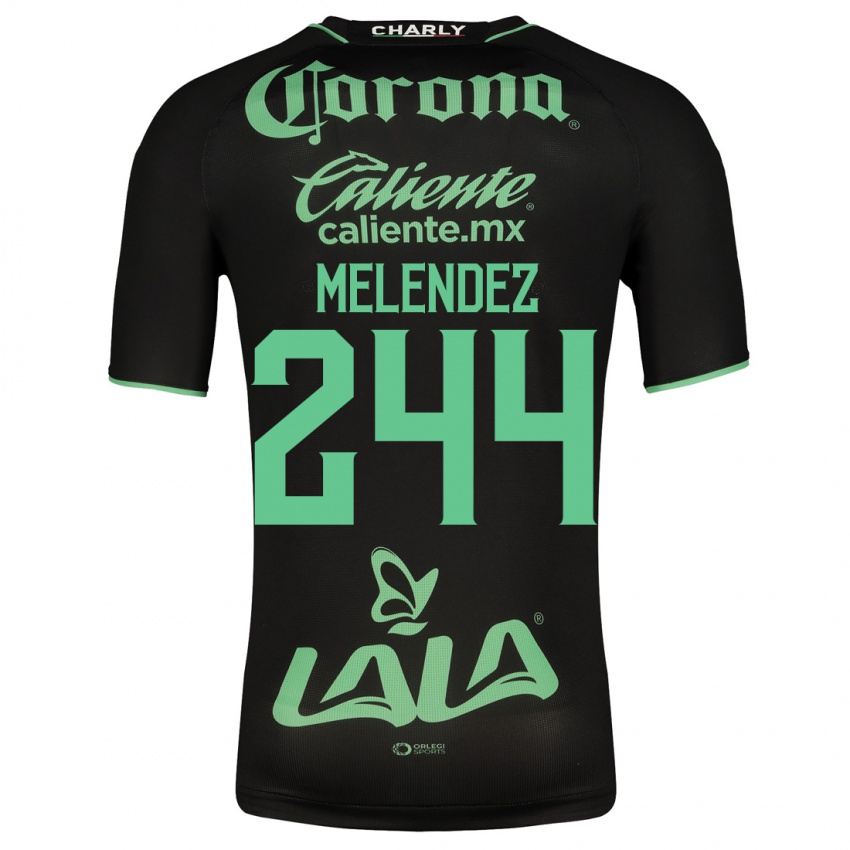Mujer Camiseta Carlos Meléndez #244 Negro 2ª Equipación 2023/24 La Camisa Chile